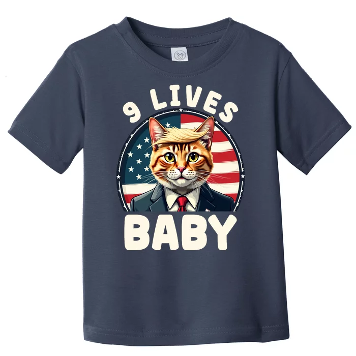 Funny Cat Donald Trump 9 Lives Baby Toddler T-Shirt