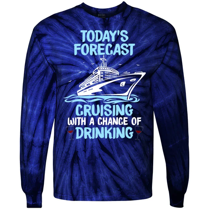 Funny Cruise Design For Cruising Boat Trip Lovers Tie-Dye Long Sleeve Shirt