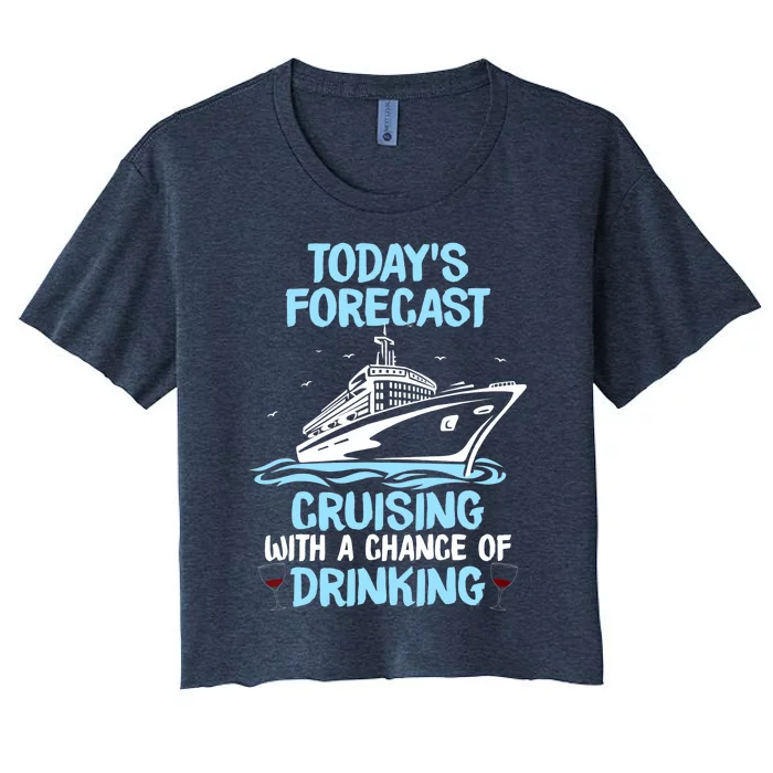 Funny Cruise Design For Cruising Boat Trip Lovers Women's Crop Top Tee