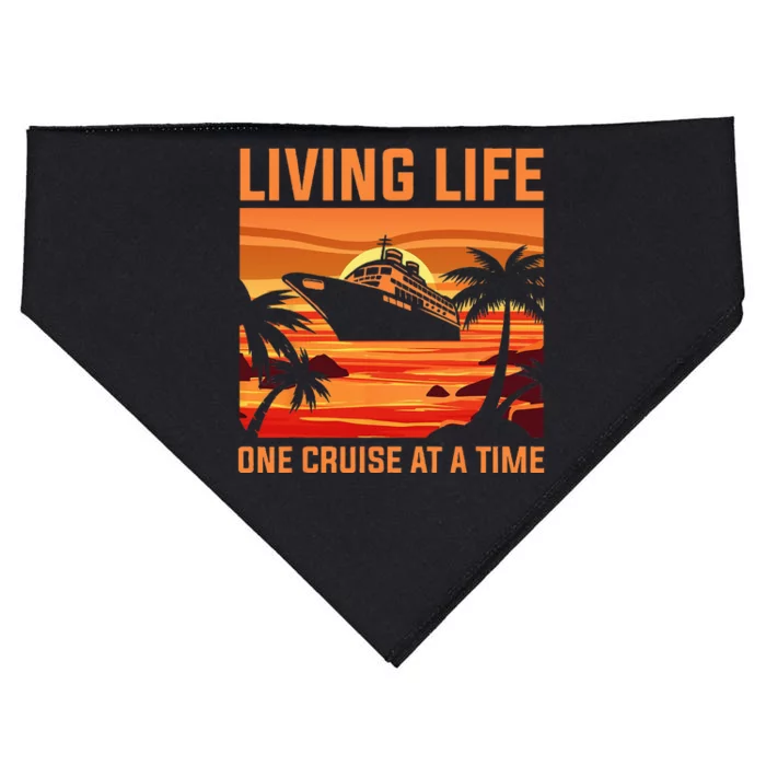 Funny Cruising Designs Men Women Cruise Ship Cruising Lovers USA-Made Doggie Bandana