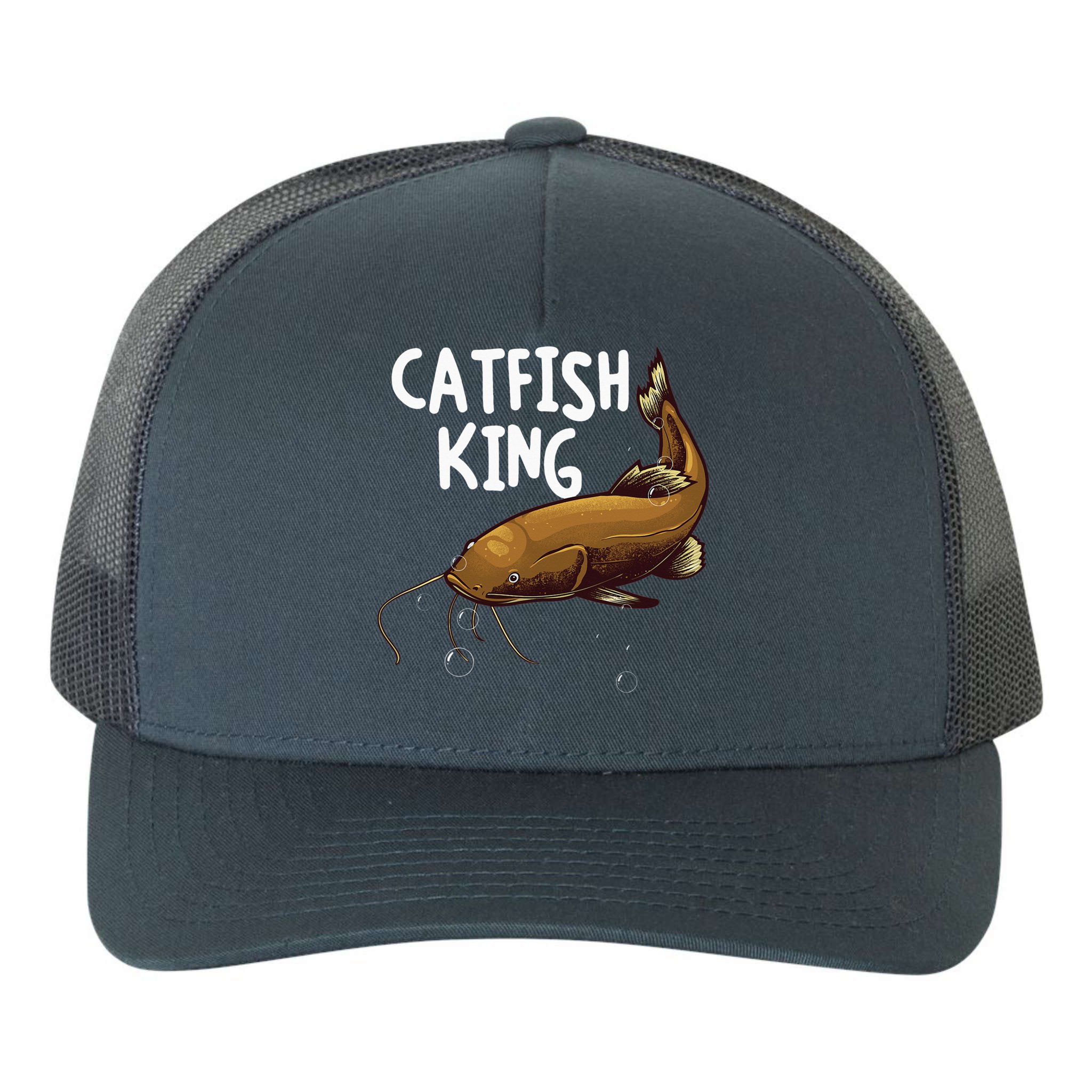 Funny Catfishing Design Dad Catfish King Fishing Hunters Yupoong Adult  5-Panel Trucker Hat