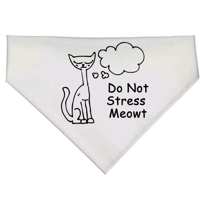 Funny Cagift Do Not Stress Meowt Cute Gift Cat Meme Great Gift USA-Made Doggie Bandana