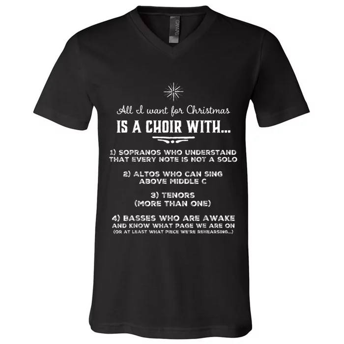 Funny Choir Director Design The Perfect Christmas! V-Neck T-Shirt