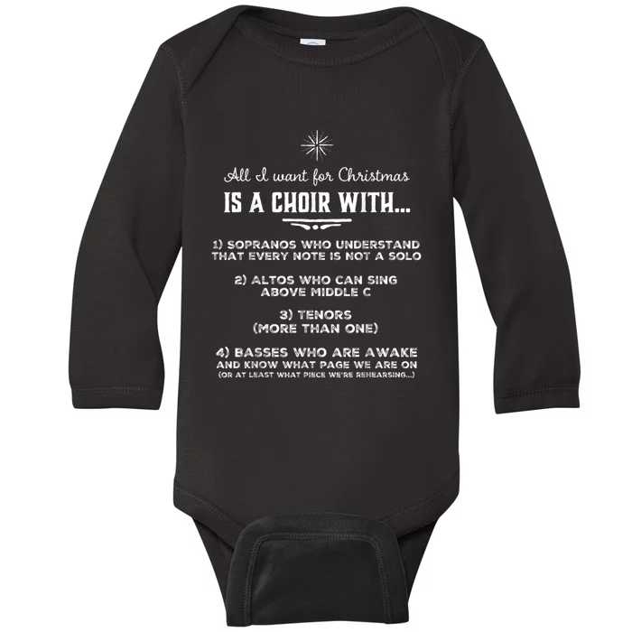 Funny Choir Director Design The Perfect Christmas! Baby Long Sleeve Bodysuit