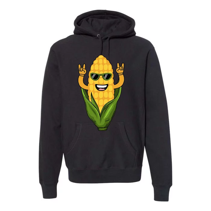 Funny Corn Design For Sweet Corn On The Cob Lovers Premium Hoodie