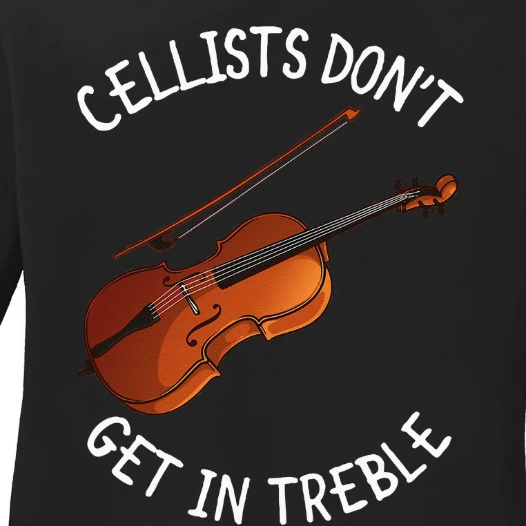 Funny Cello Design For Men Women Music Lover Musician Humor Ladies Long Sleeve Shirt