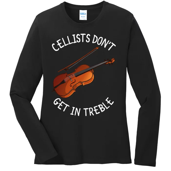 Funny Cello Design For Men Women Music Lover Musician Humor Ladies Long Sleeve Shirt