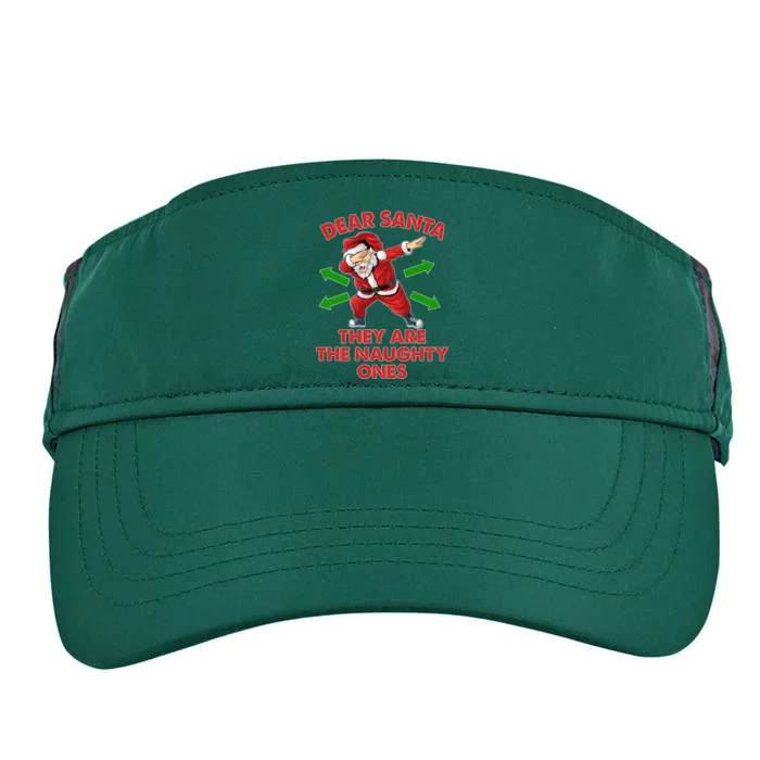 Funny Christmas Dear Santa They Are The Naughty Ones Adult Drive Performance Visor