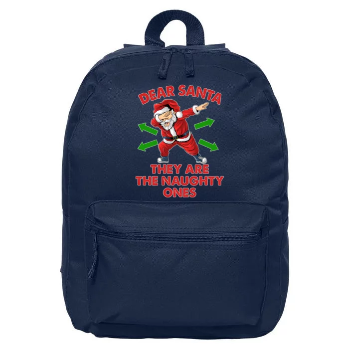 Funny Christmas Dear Santa They Are The Naughty Ones 16 in Basic Backpack