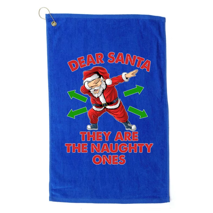 Funny Christmas Dear Santa They Are The Naughty Ones Platinum Collection Golf Towel