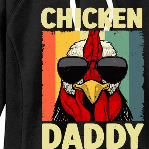 Funny Chicken Daddy Design For Dad Farmer Chicken Lover Women's Fleece Hoodie