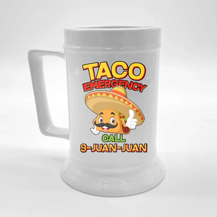 Funny Cinco De Mayo Taco Emergency Call 9 Juan Juan Front & Back Beer Stein