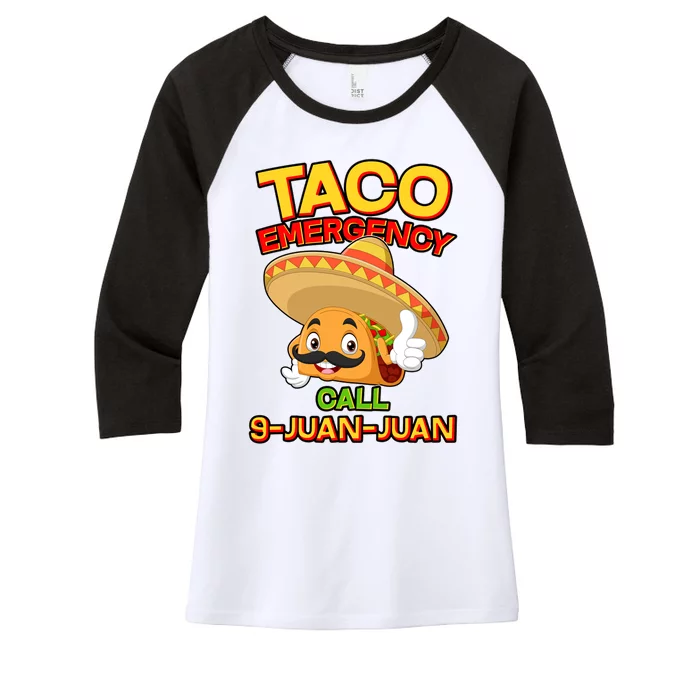 Funny Cinco De Mayo Taco Emergency Call 9 Juan Juan Women's Tri-Blend 3/4-Sleeve Raglan Shirt