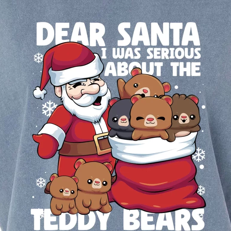 Funny Christmas Dear Santa I Was Serious About Teddy Bears Garment-Dyed Women's Muscle Tee