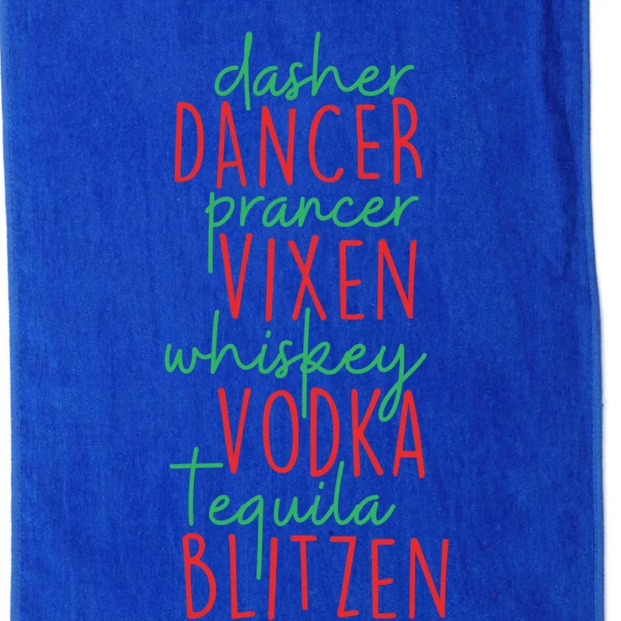 Funny Christmas Dasher Dancer Prancer Vixen Whiskey Vodka Te Gift Platinum Collection Golf Towel