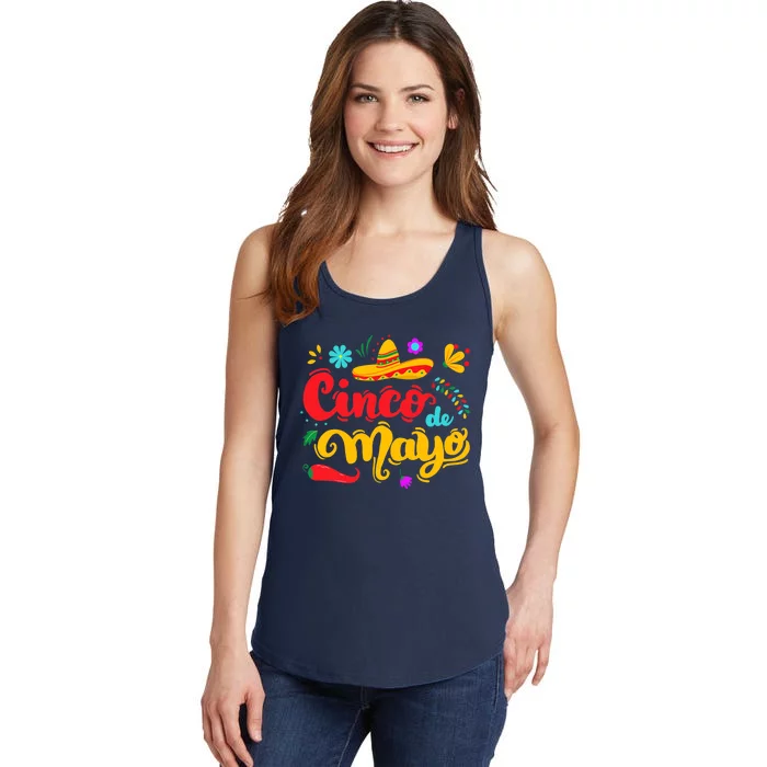 Funny Cinco De Mayo Mexican Fiesta Party 5 De Mayo Sombrero Ladies Essential Tank