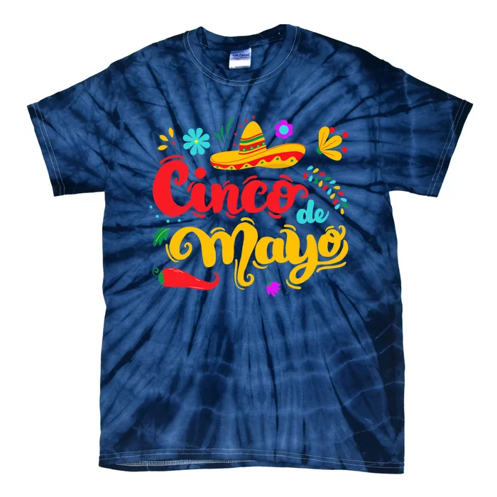 Funny Cinco De Mayo Mexican Fiesta Party 5 De Mayo Sombrero Tie-Dye T-Shirt