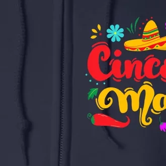 Funny Cinco De Mayo Mexican Fiesta Party 5 De Mayo Sombrero Full Zip Hoodie