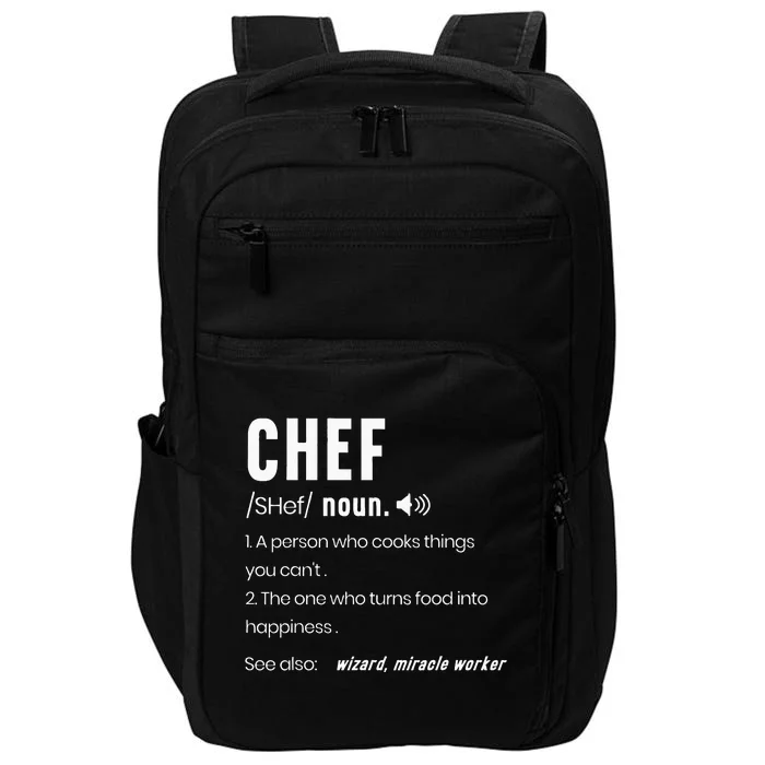 Funny Chef Description Culinary Cooking Baking Whisk Take Impact Tech Backpack