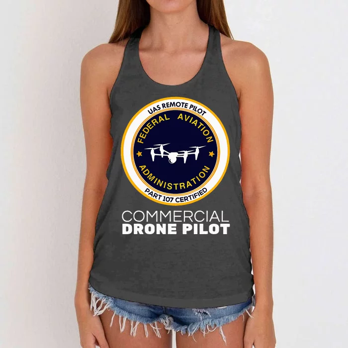 Faa Commercial Drone Pilot Women's Knotted Racerback Tank