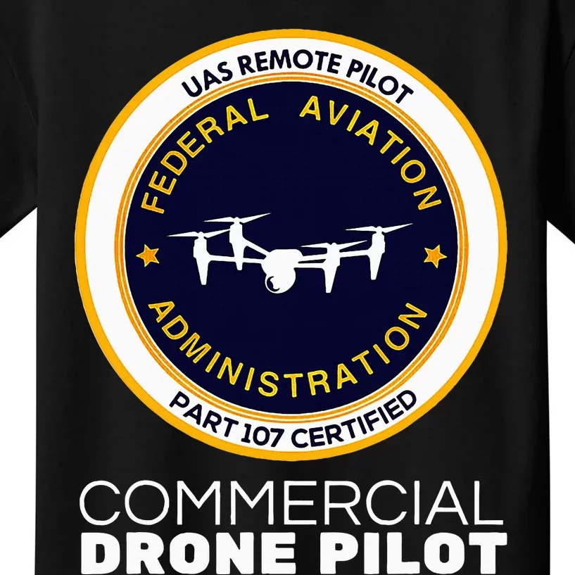 Faa Commercial Drone Pilot Kids T-Shirt