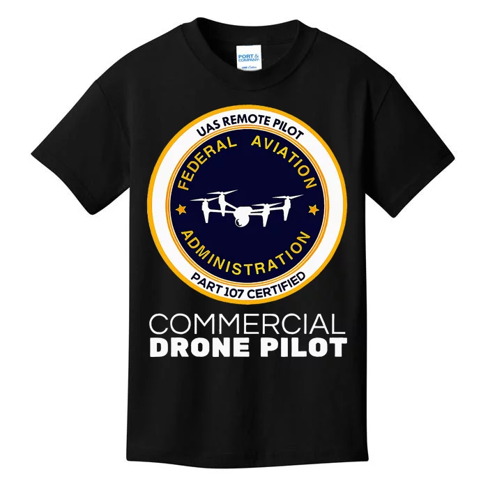 Faa Commercial Drone Pilot Kids T-Shirt