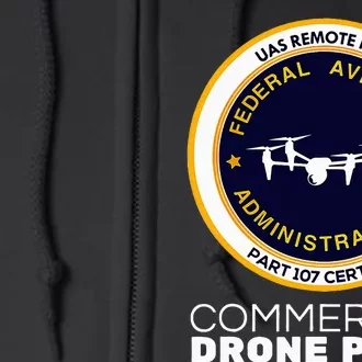 Faa Commercial Drone Pilot Full Zip Hoodie