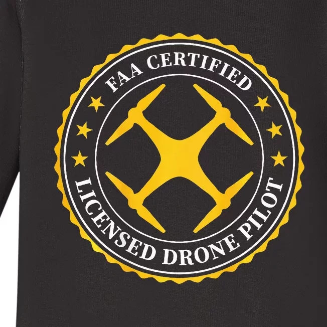 Faa Certified Drone Pilot Baby Long Sleeve Bodysuit