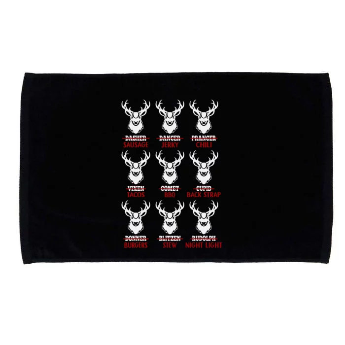 Funny Christmas Deer Hunters All Of Santa's Reindeer Design Microfiber Hand Towel