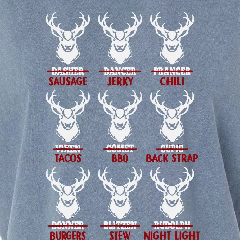 Funny Christmas Deer Hunters All Of Santa's Reindeer Design Garment-Dyed Women's Muscle Tee