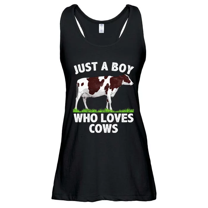 Funny Cow Design Cow Farmer Livestock Animal Ladies Essential Flowy Tank