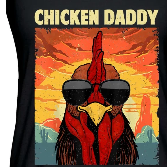 Funny Chicken Daddy Design For Dad Farmer Chicken Lover Ladies Essential Flowy Tank