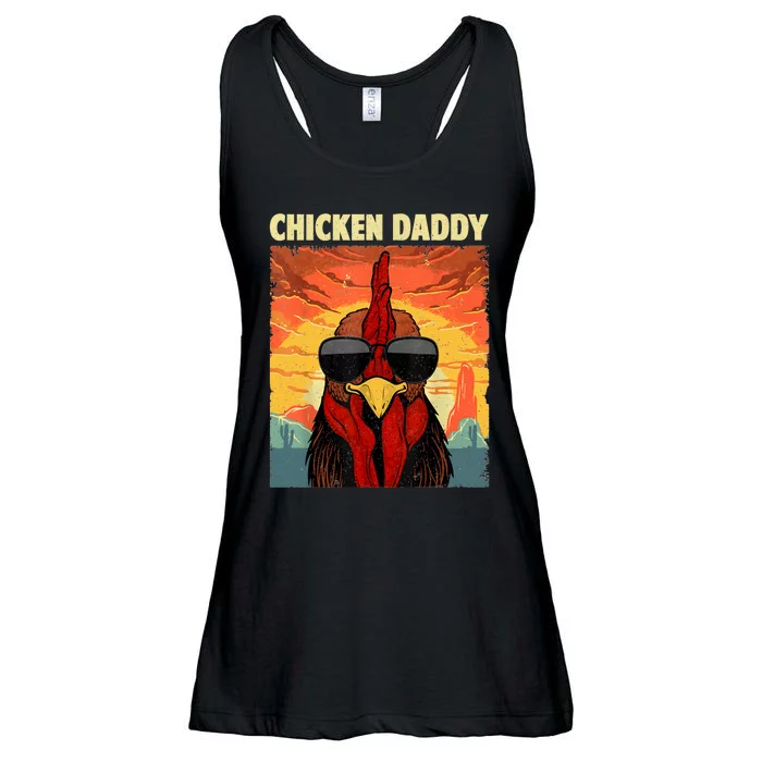 Funny Chicken Daddy Design For Dad Farmer Chicken Lover Ladies Essential Flowy Tank