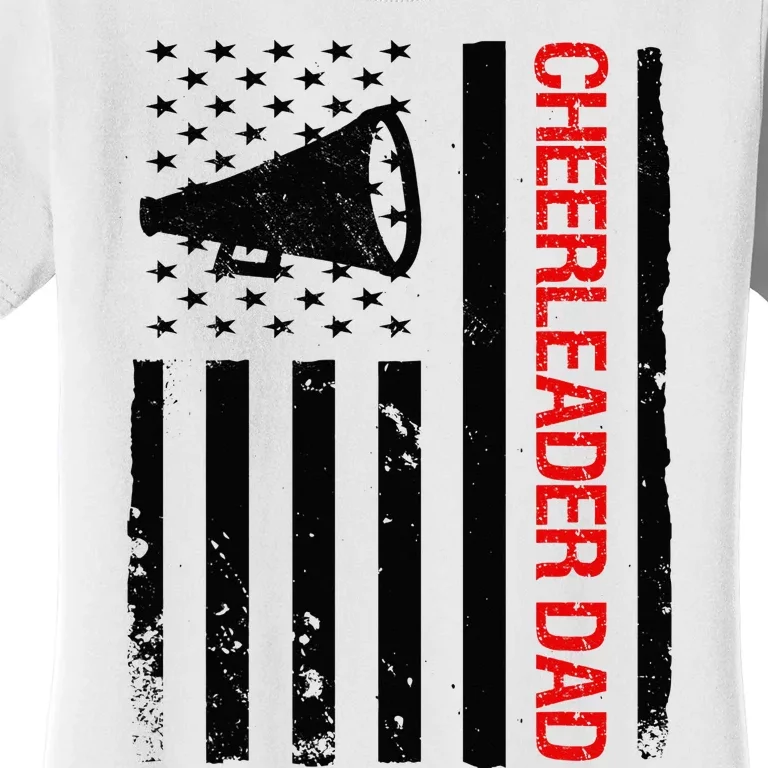 Funny Cheerleader Dad USA American Flag Cheerleading Women's T-Shirt