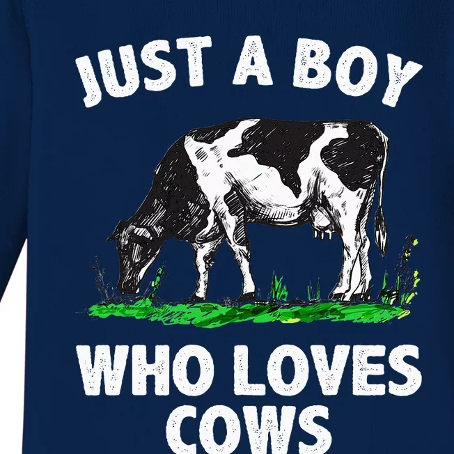 Funny Cow Design Cow Farmer Livestock Animal Baby Long Sleeve Bodysuit