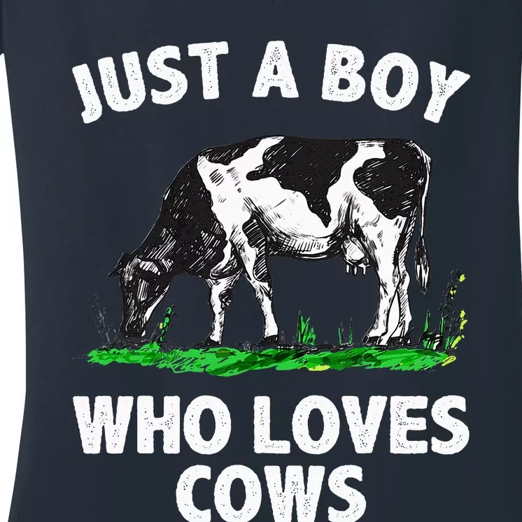 Funny Cow Design Cow Farmer Livestock Animal Women's V-Neck T-Shirt