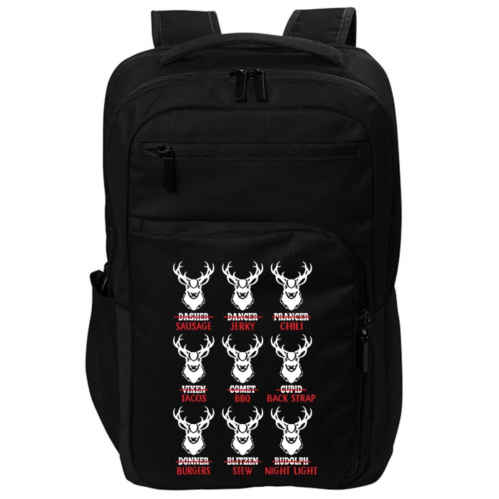 Funny Christmas Deer Bow Hunting Santa Men Women Impact Tech Backpack