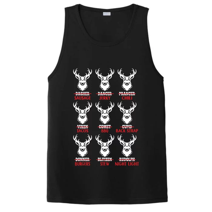 Funny Christmas Deer Bow Hunting Santa Men Women Performance Tank