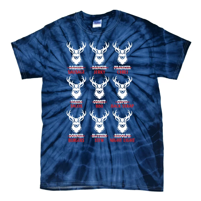 Funny Christmas Deer Bow Hunting Santa Men Women Tie-Dye T-Shirt