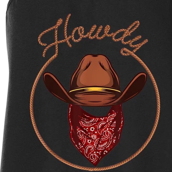 Funny Cowboy Design For Boy Rodeo Bull Rider Cowboy Women's Racerback Tank