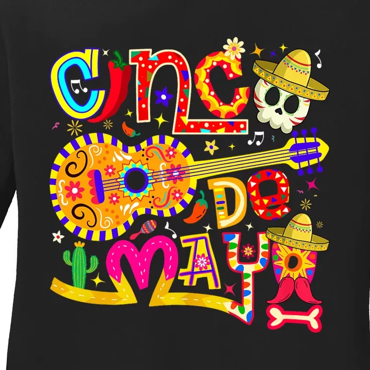 Funny Cinco De Mayo Mexican Fiesta 5 De Mayo Ladies Long Sleeve Shirt