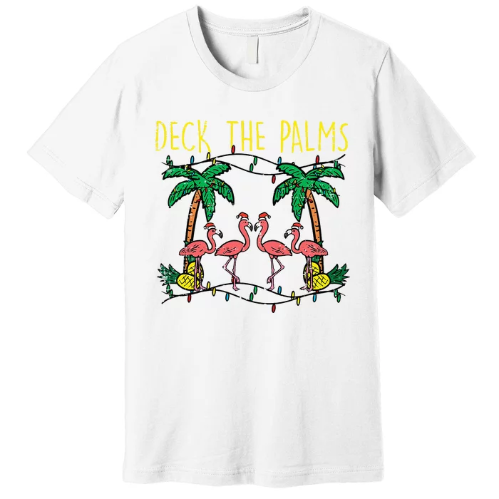 Flamingo Christmas Decor Festive Holiday Ornament Premium T-Shirt