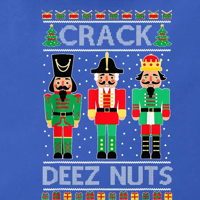 Funny Crack Deez Ugly Nuts Christmas Sweater Xmas Nutcracker Zip Tote Bag