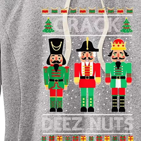 Funny Crack Deez Ugly Nuts Christmas Sweater Xmas Nutcracker Women's Fleece Hoodie