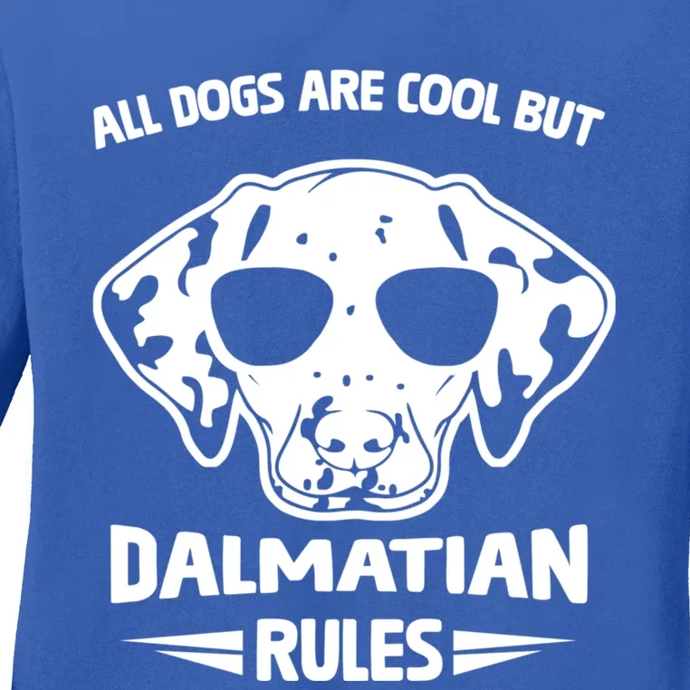 Funny Cute Dalmatian Dog Rules Puppy Lover Gift Ladies Long Sleeve Shirt