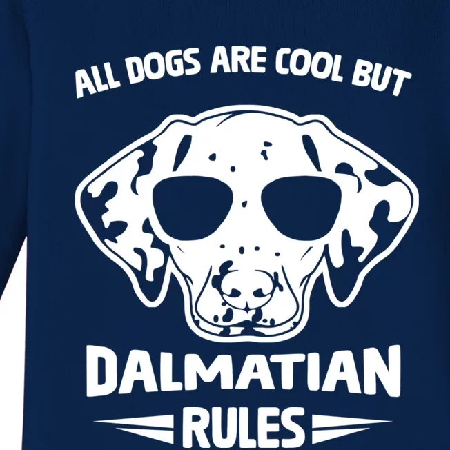 Funny Cute Dalmatian Dog Rules Puppy Lover Gift Baby Long Sleeve Bodysuit