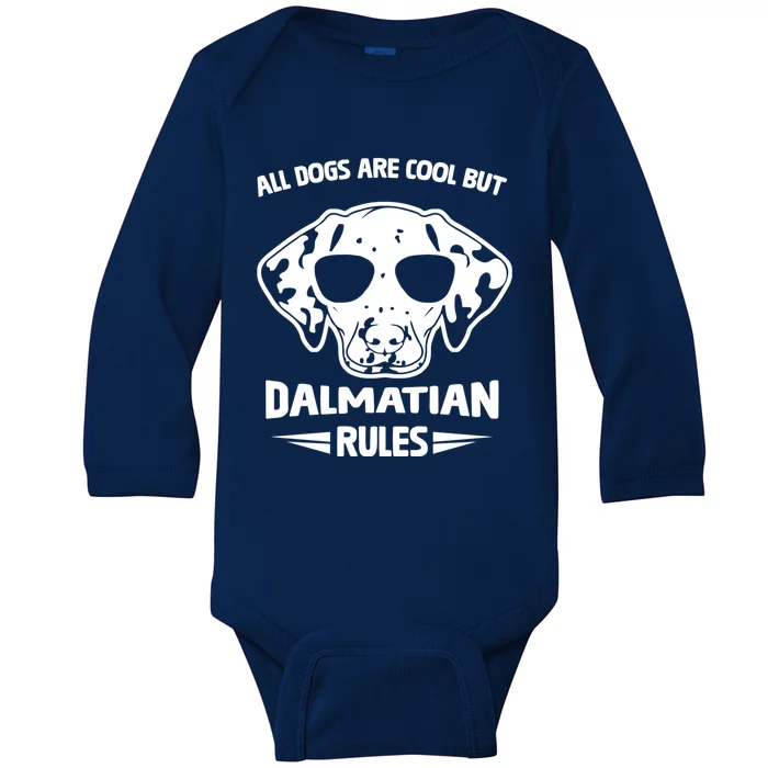 Funny Cute Dalmatian Dog Rules Puppy Lover Gift Baby Long Sleeve Bodysuit