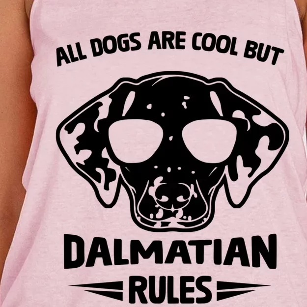 Funny Cute Dalmatian Dog Rules Puppy Lover Gift Women's Knotted Racerback Tank