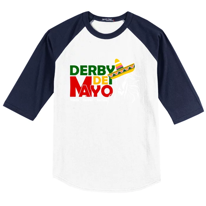 Funny Cinco De Mayo Derby Horse Kentucky Cool Gift Baseball Sleeve Shirt