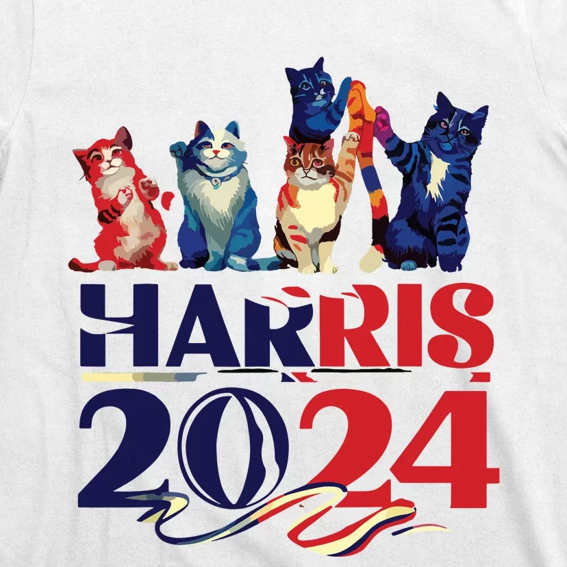 Funny Cat Design Kamala Harris 2024 Childless Cat Lady T-Shirt